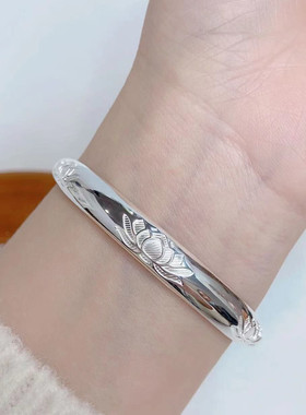 母亲节9999纯银手镯送妈妈礼物