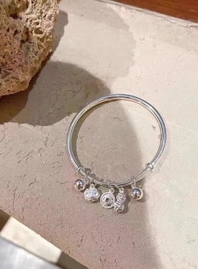 银手镯s999纯银女年轻款银饰首饰