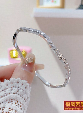 银饰正生碎冰冰波浪纯银手镯手镯