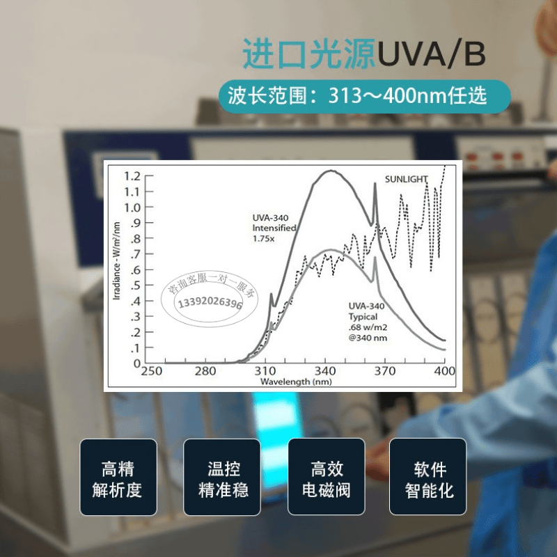 UVA340紫外线加速老化箱耐候耐黄变老化试验箱喷淋辐照冷凝测试机 - 图0