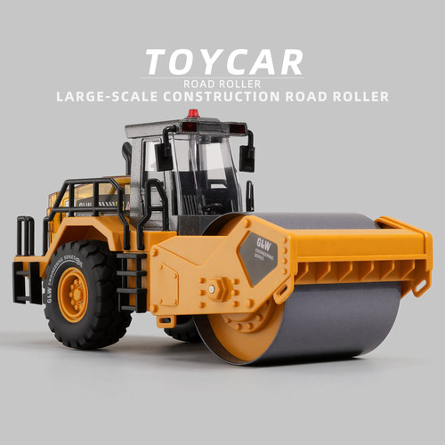 超大号合金压路机1:40工程车模型玩具1-2岁3宝宝婴儿仿真摆件男女 - 图0
