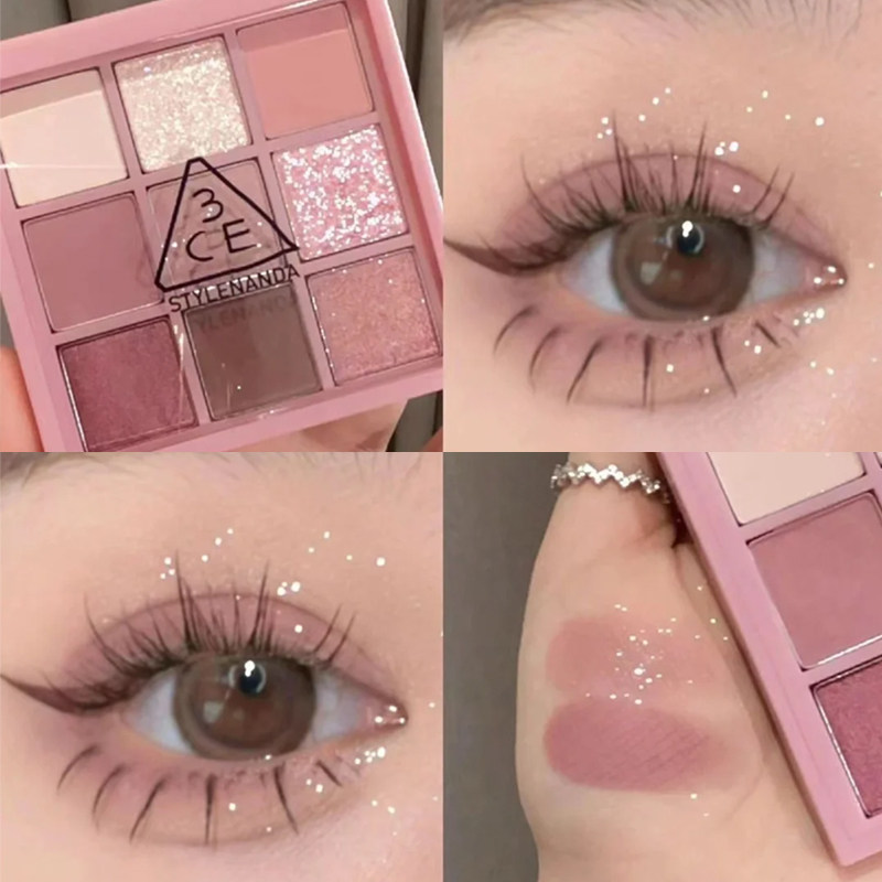 3ce九色眼影小样九宫格overtake橘棕盘烟粉盘大地色芋泥盘试色,淘宝优惠券,粉丝福利购,淘宝优惠卷