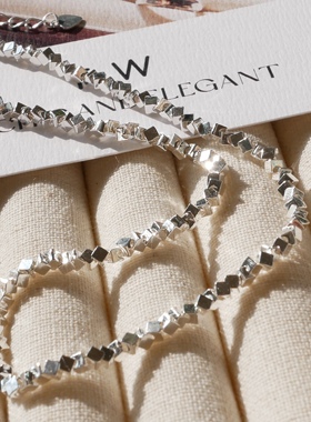 925纯银碎银女Bliing锁骨链