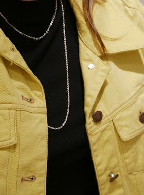 T.W春夏新款通体925银不掉色个性帅气简约百搭多层长款毛衣链女