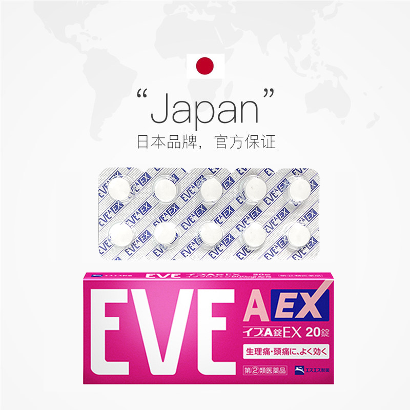 【自营】日本SS制药白兔牌eve白色A锭EX20粒头疼头痛药止疼止痛药 - 图2