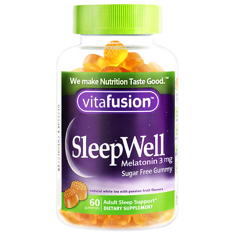 【直营】美国Vitafusion SleepWell褪黑素软糖成人睡眠安瓶60粒*2