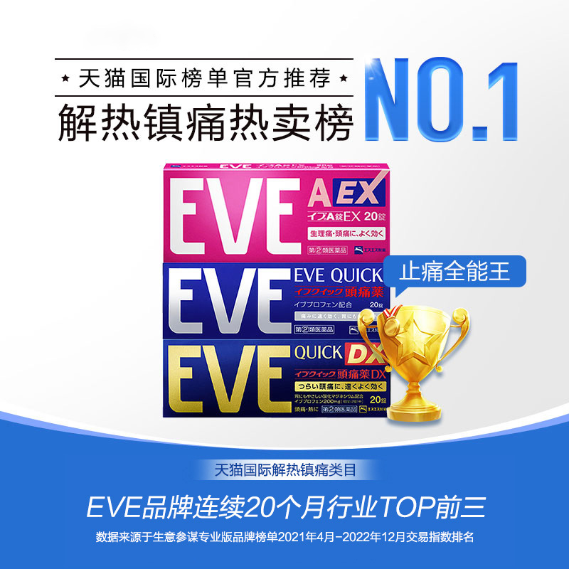 【自营】日本白兔eve止痛药片退烧药 天猫国际健研馆国际解热镇痛用药