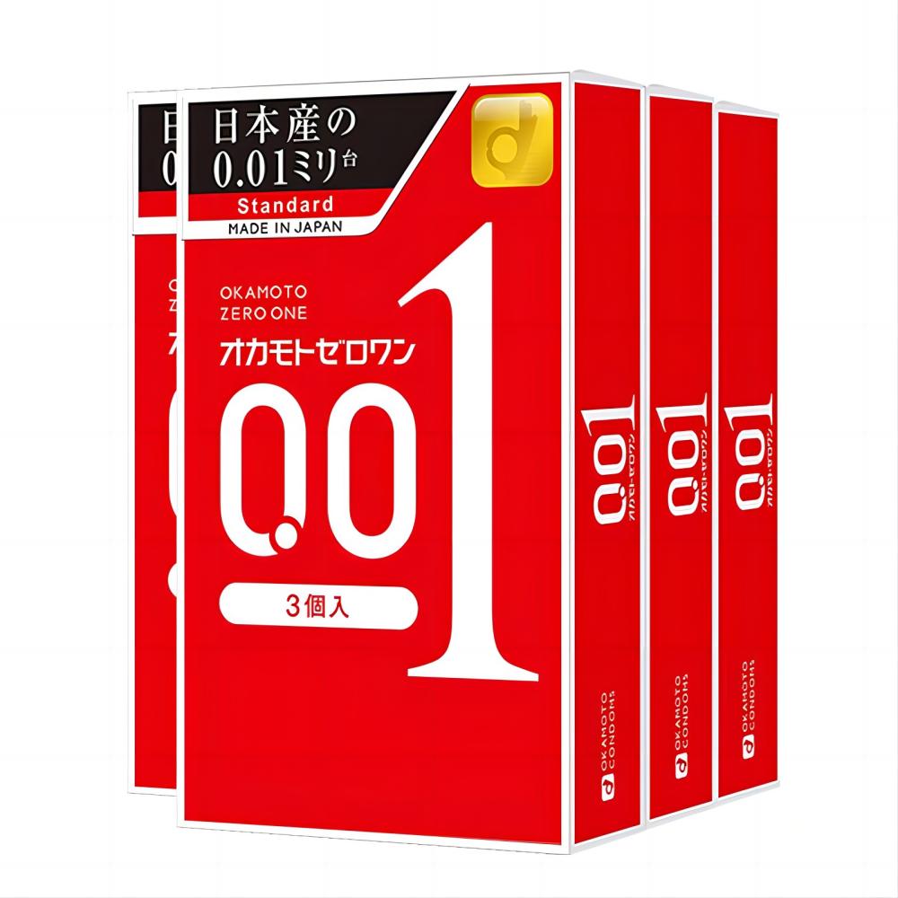 【自营】日本冈本001避孕套0.01安全套男用情趣进口3只装*4盒成人-图0