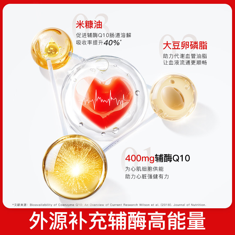 【自营】普丽普莱专业级高含量400mg辅酶q10软胶囊护心脏中老年