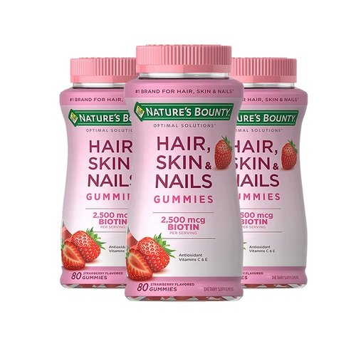 [Самостоятельное управление] Nature's Treasure Жевательные конфеты для волос, кожи и ногтей Витамин CE Биотин Beauty Repair Уход за волосами для ногтей 80 капсул * 3 бутылки