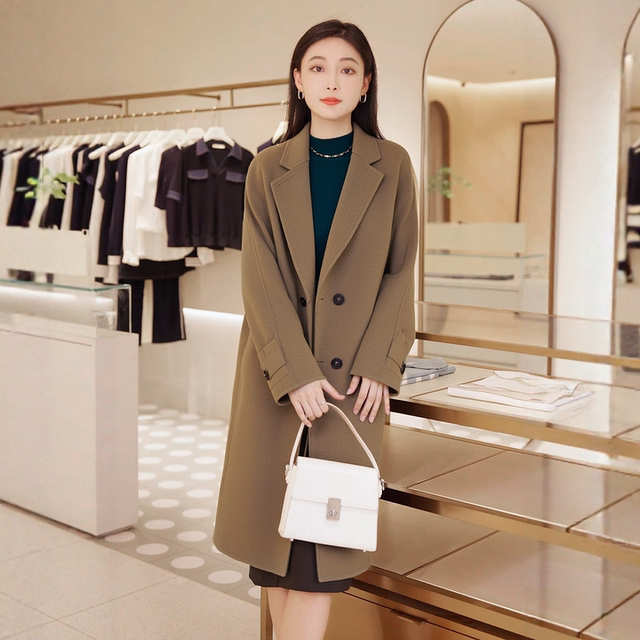 Yingzhishang woolen woolen thick coat mid-length coat