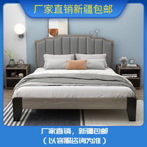 Xinjiang Solid Wood Soft Bag Modern Brief about 1 8m Out-style Master sleeper 1 2m Economy Type of rental room Single beds
