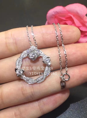 镂空玫瑰花吊坠轻奢项链