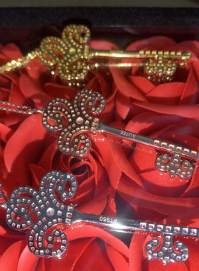 银镀金烟花钥匙毛衣链项链