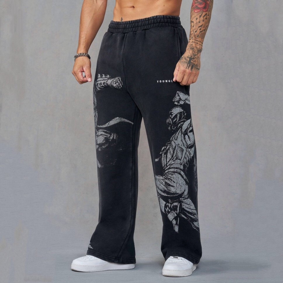 YOUNGLA联名蝙蝠侠男士运动裤慢跑运动健身棉质印花休闲直筒长裤,淘宝优惠券,粉丝福利购,淘宝优惠卷