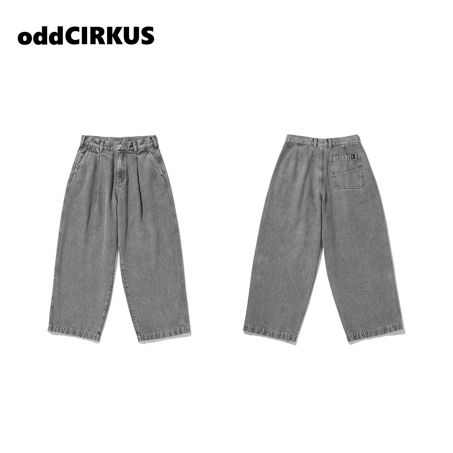 oddCIRKUS牛仔裤 日系街头灰色水洗牛仔裤宽松丹宁长裤男女同款,淘宝优惠券,粉丝福利购,淘宝优惠卷