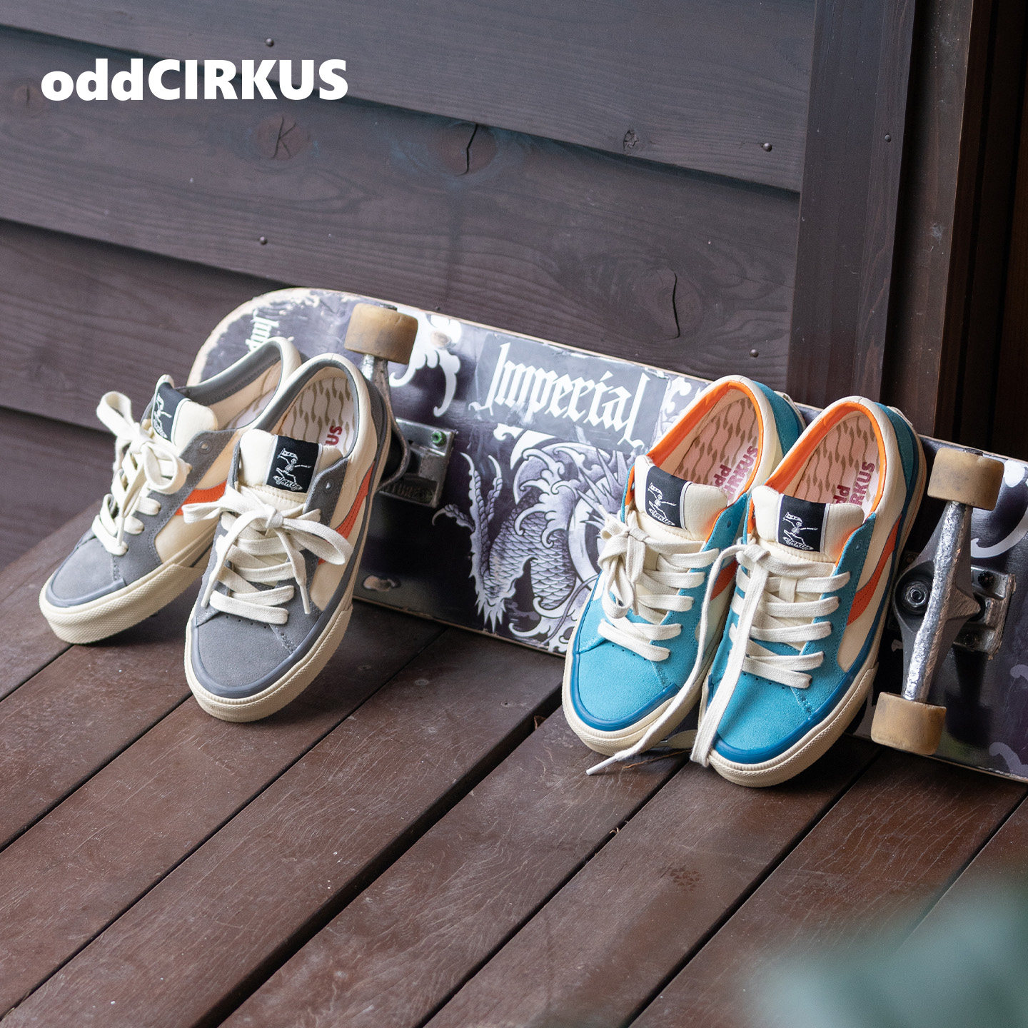 oddCIRKUS Astley Pro雾灰橙复古板鞋暮橙蓝街头滑板鞋男女同款,淘宝优惠券,粉丝福利购,淘宝优惠卷