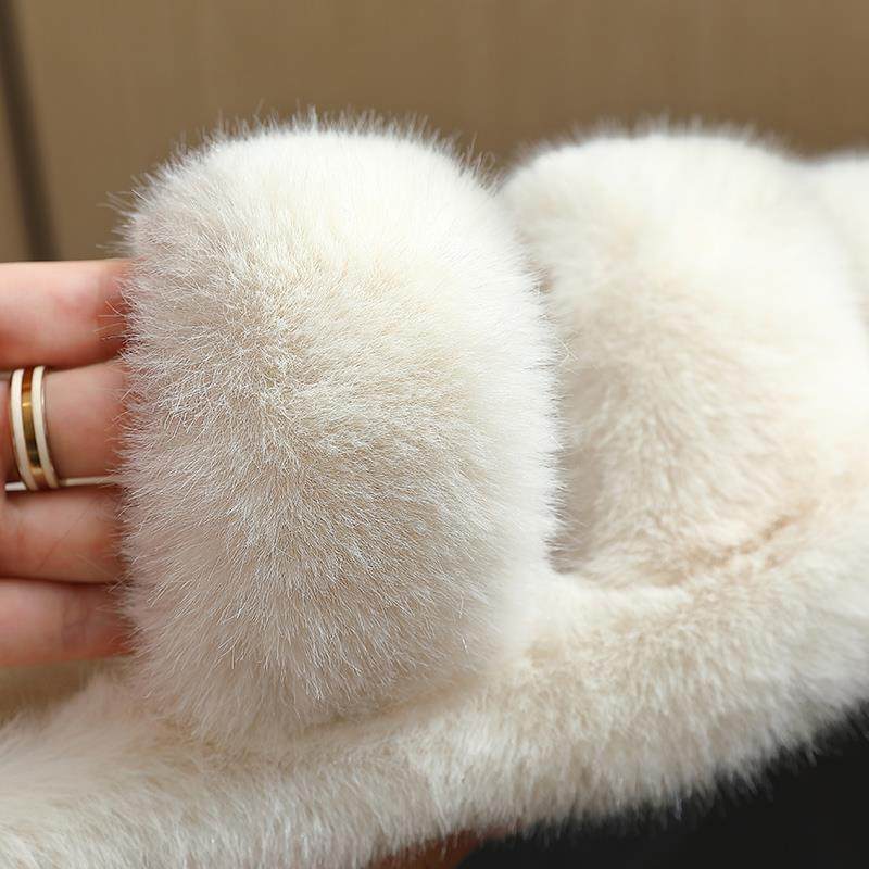 韩版黑色毛毛拖鞋女外穿秋冬季2025新款室内家居厚底拖鞋毛绒棉拖,淘宝优惠券,粉丝福利购,淘宝优惠卷