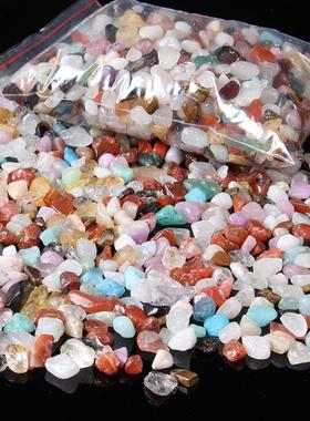 供佛天然水晶七彩石碎石供曼扎盘装藏天然七彩石头七宝石散装原矿