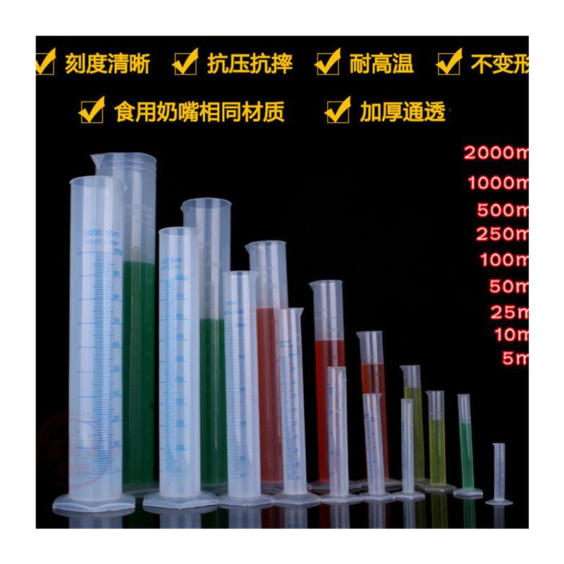 塑料带刻度量筒25/50/100/250/500/1000/2000ml厨房烘培毫升量杯 - 图3