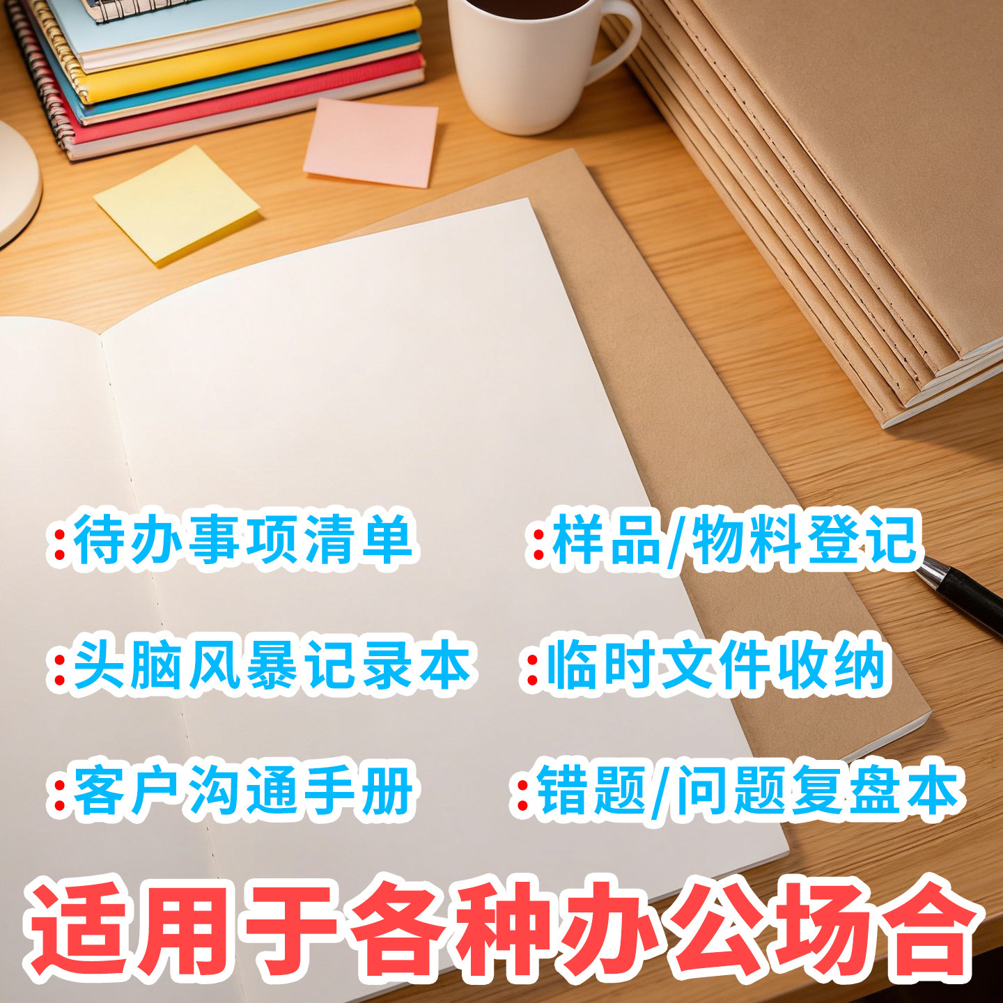 办公用笔记本子横线b5加厚牛皮纸可平摊车线胶订横格网格会议记录简约a4大号空白日记笔记本高颜值匠心独运