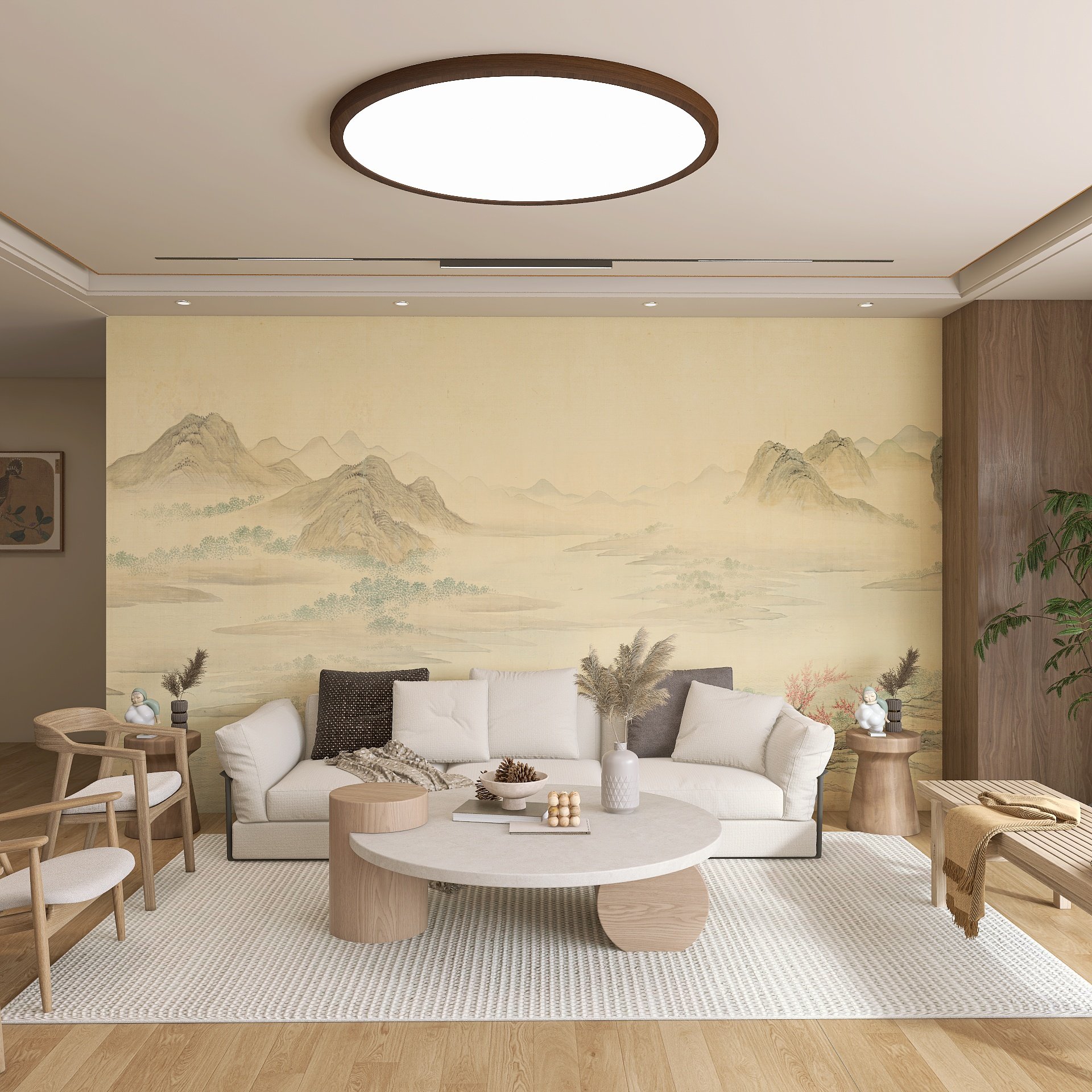 2026新款3D中式山水宋氏美学山水电视背景墙壁布茶室客厅墙纸壁画,淘宝优惠券,粉丝福利购,淘宝优惠卷