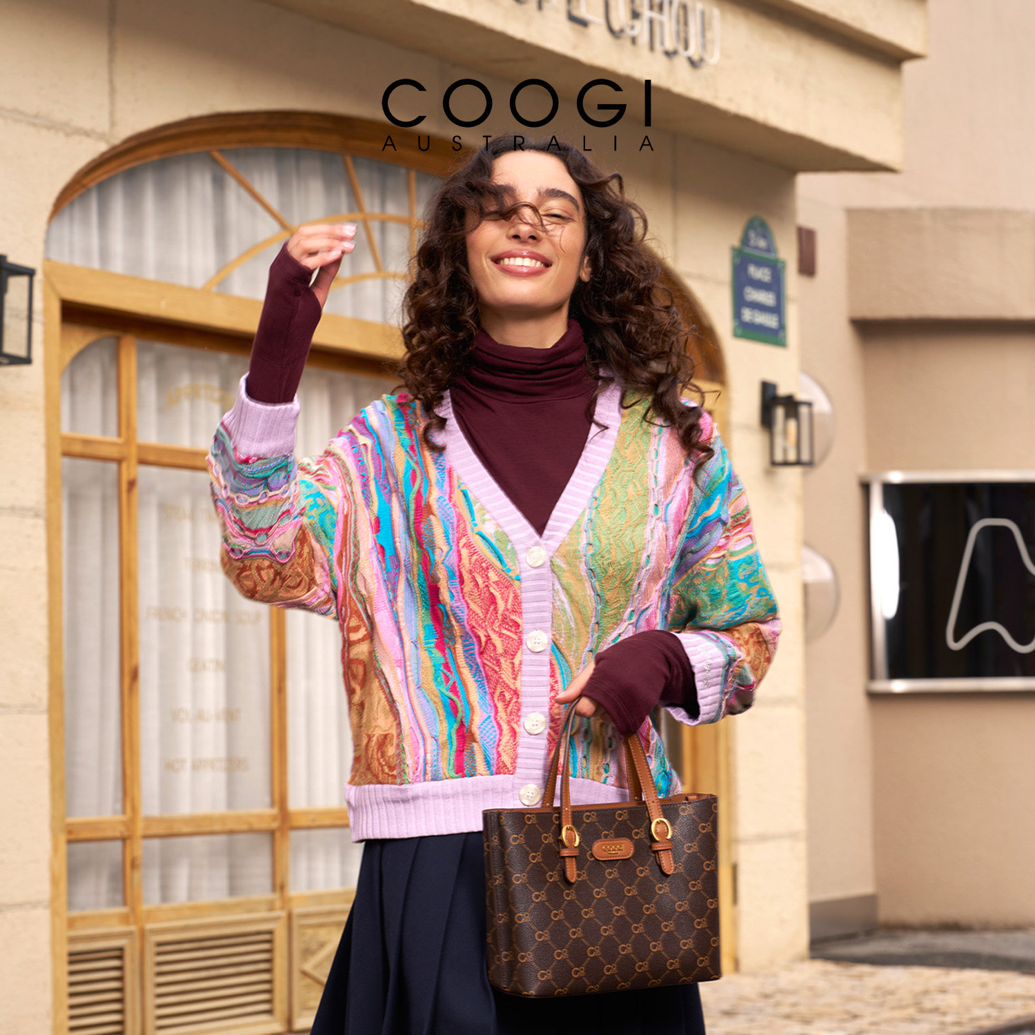 COOGI包包女2025新款菜篮子复古老花通勤单肩包斜挎包手提托特包,淘宝优惠券,粉丝福利购,淘宝优惠卷