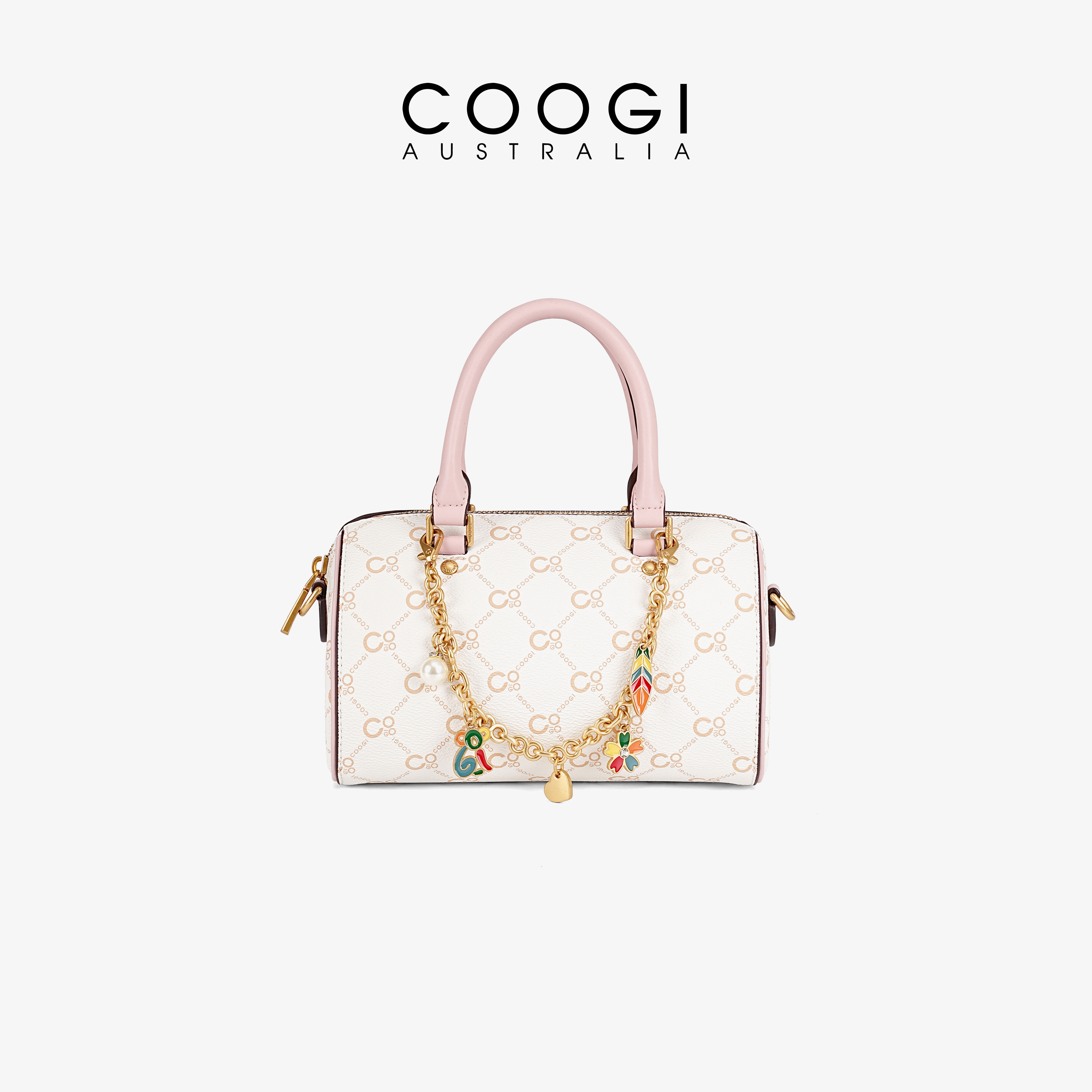 COOGI包包女新款2025轻奢高级感经典老花波士顿包单肩斜挎手提包,淘宝优惠券,粉丝福利购,淘宝优惠卷