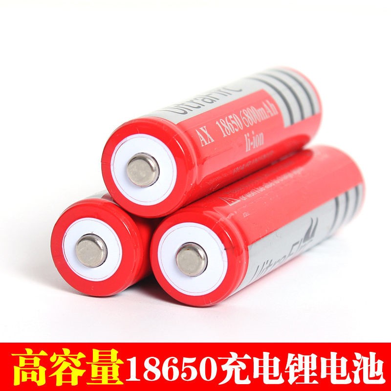 正品18650锂电池6800大容量可充电3.7V4.2头灯强光手电筒小风扇用 - 图3