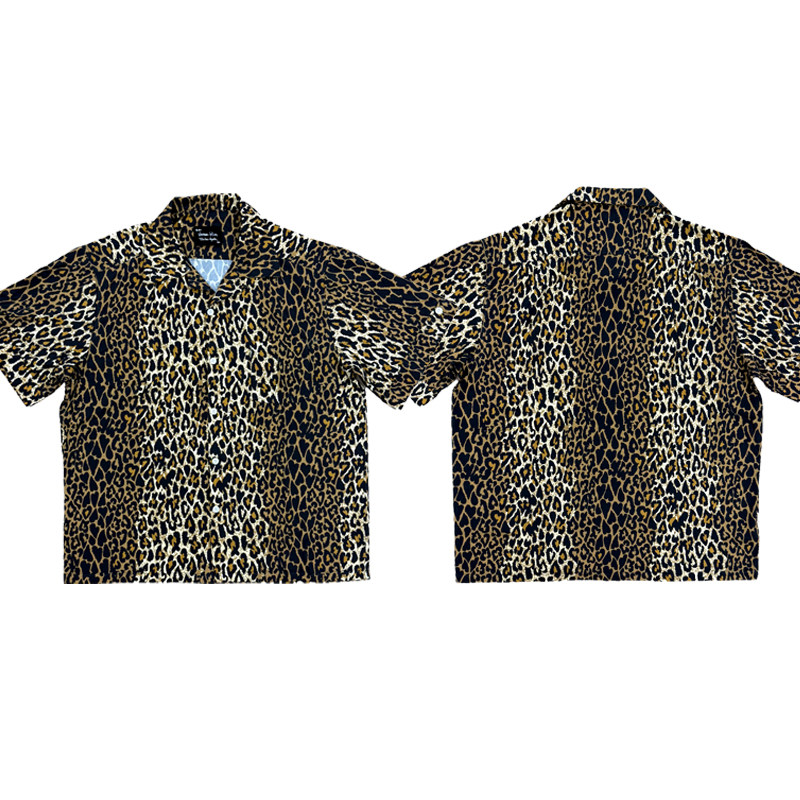 Number (N)ine 03AW Leopard Heart Shirt Leopard Tear Heart Shirt Cardigan Short Sleeve