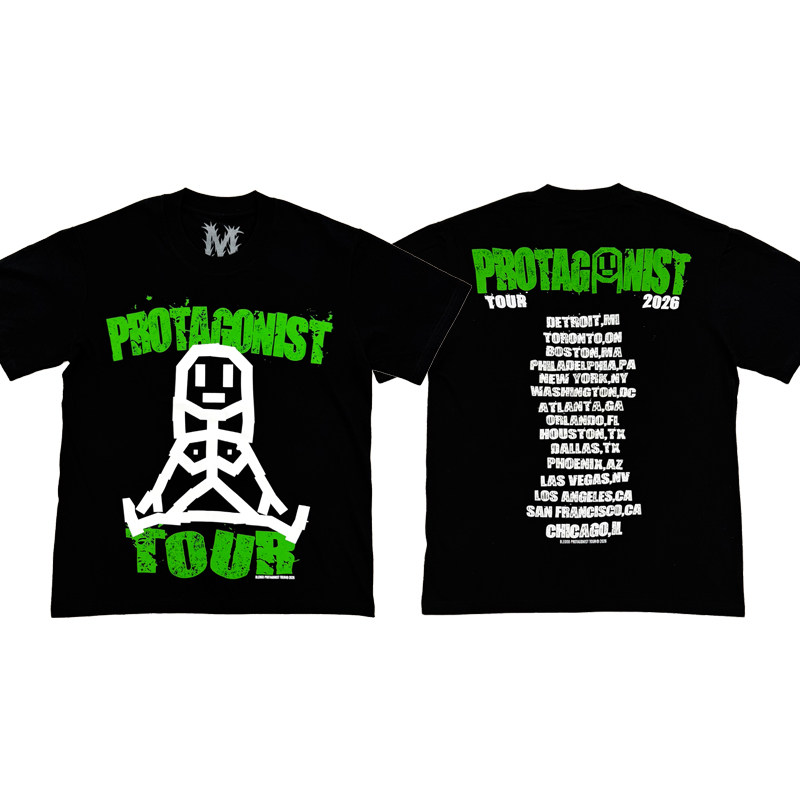 Bleood Protagonist Tour Merch Tee venue limited printed short-sleeved T-shirt