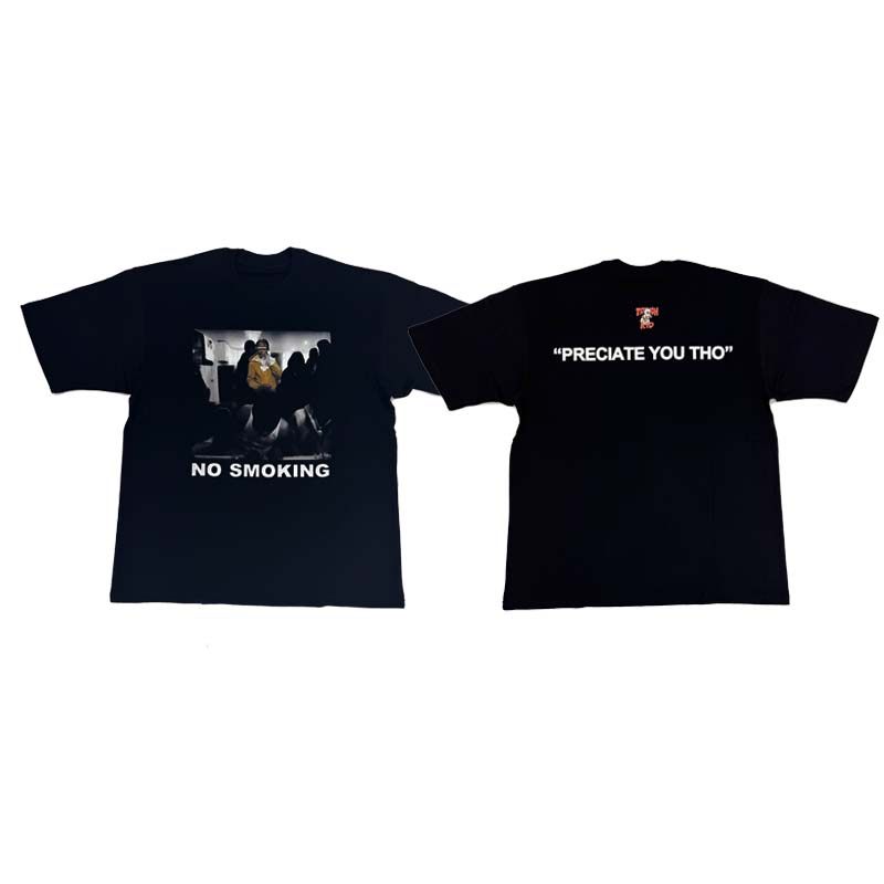 KK11 LIL TJAY MERCH No Smoking Tee No Smoking Slogan Short Sleeve T-Shirt Pure Cotton