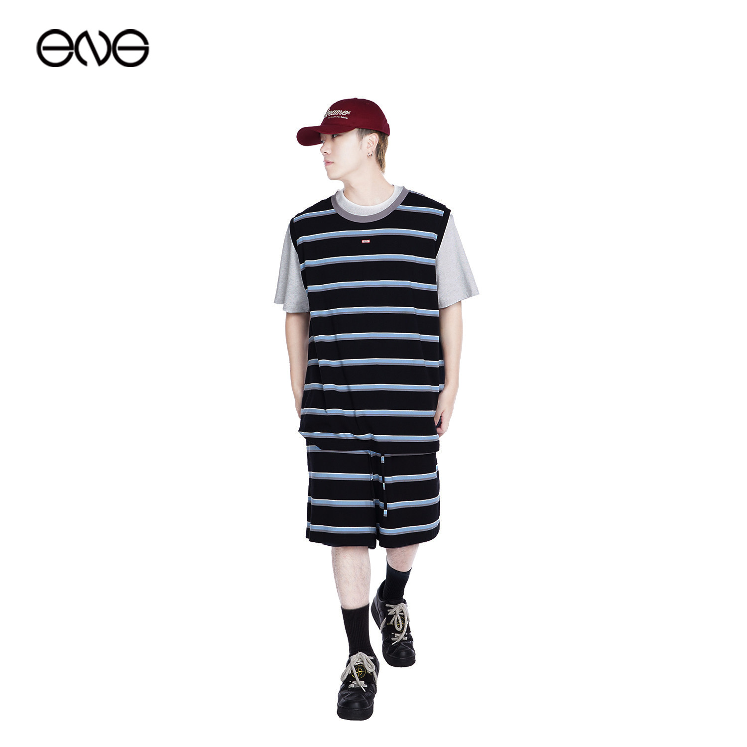 【ENG】Sparkling Lot 条纹刺绣标休闲短裤男装新品25秋,淘宝优惠券,粉丝福利购,淘宝优惠卷