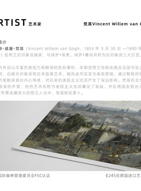 梵高收藏级版画复刻中古风法式复古巴黎的屋顶高级感装饰画挂画芯