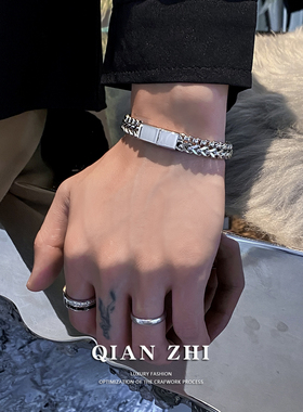 男生钛钢日韩双层磁吸手链