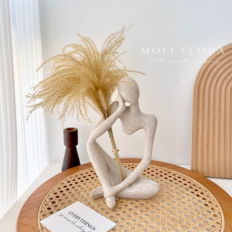 北欧真干花花束抽象艺术人物雕像家居装饰摆件树脂桌面高端装饰品,淘宝优惠券,粉丝福利购,淘宝优惠卷