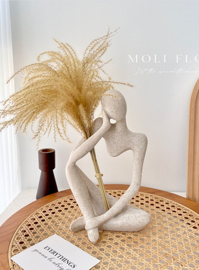 干花花束桌面人物装饰品树脂北欧