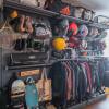 Black thickened supermarket hole board shelf multi-layer camping equipment storage internet celebrity household rack