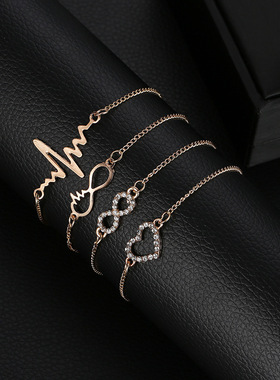 欧美时髦网红镶钻链条手链