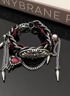 美拉德重工浮雕皮革手链