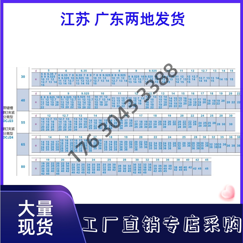 联轴器DCJ23/24-D55 D65-d19 d20 d22 d24-e19 e20 e22 e24 e25-图2