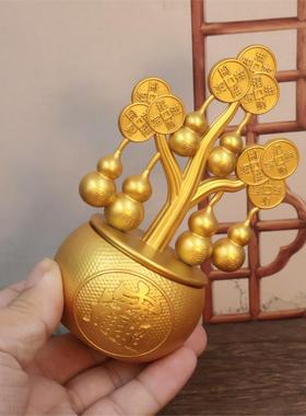 福禄摇钱树转摆件百财聚宝