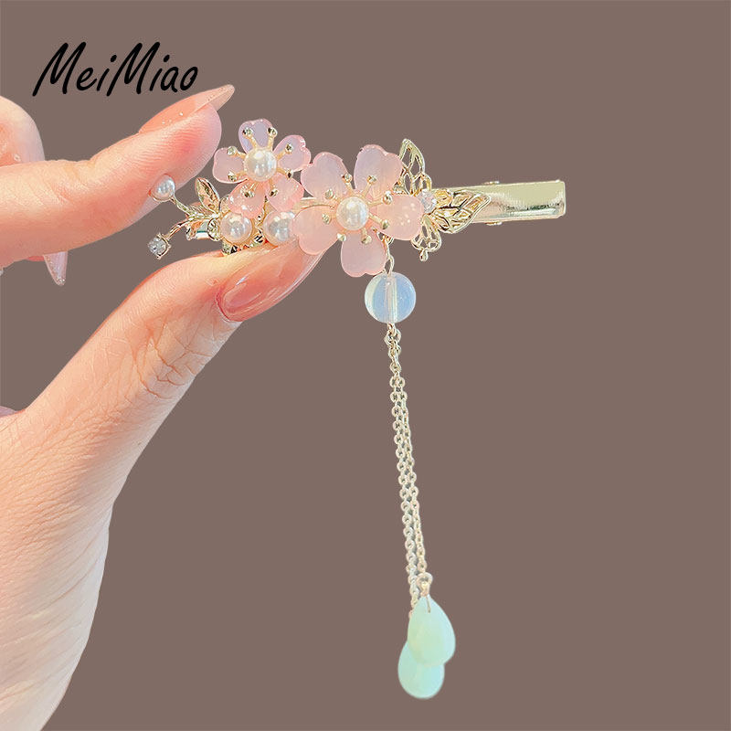 精致古风花朵流苏发夹女侧边刘海夹头饰高级感后脑勺发卡汉服发饰,淘宝优惠券,粉丝福利购,淘宝优惠卷