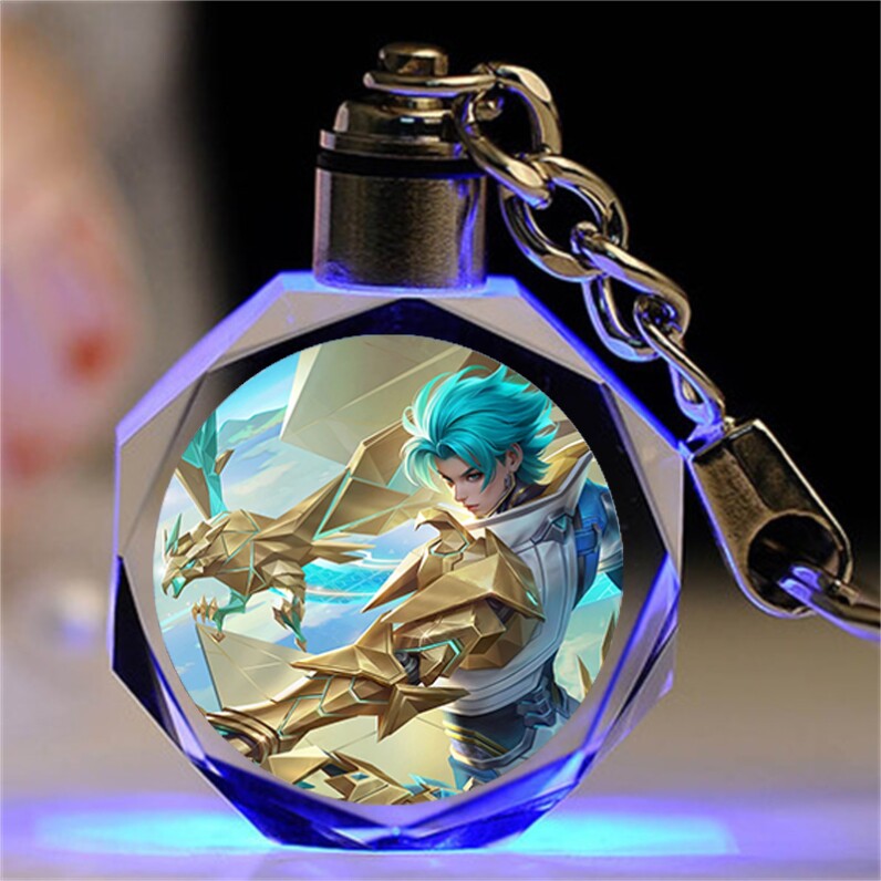 王者荣耀水晶王者荣耀水晶钥匙扣书包挂件定制创意闺蜜生日礼物送男女友小玩具