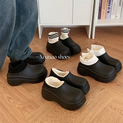 细细条保暖防滑防水加绒加厚连袜棉鞋户外百搭时尚雪地靴女冬季 - 图2