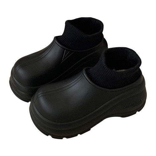 细细条保暖防滑防水加绒加厚连袜棉鞋户外百搭时尚雪地靴女冬季 - 图0