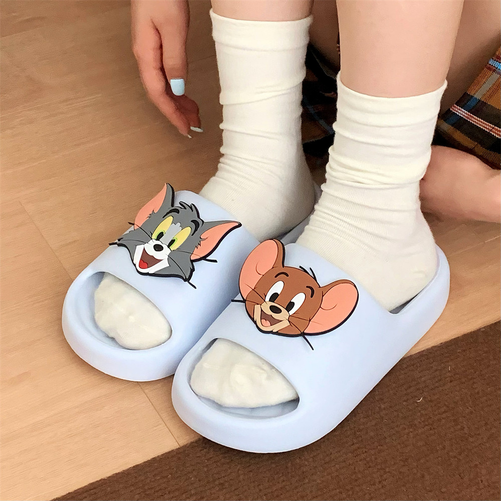 正版猫和老鼠一字拖鞋男女士夏季可爱杰利汤姆情侣居家凉拖鞋ins,淘宝优惠券,粉丝福利购,淘宝优惠卷