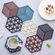 Creative hollow hexagonal silicone dining table cushion thermal insulation