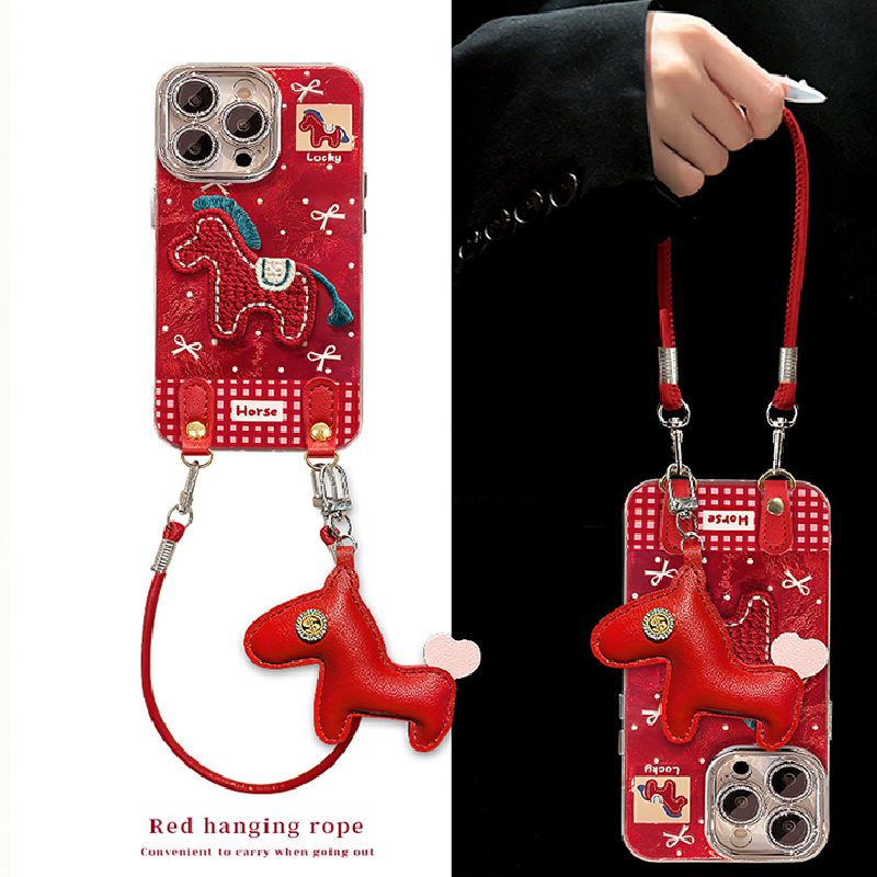 2026刺绣小马适用小米红米k90promax手机壳k80冰川纹k70至尊冠军版k60挂件k50电竞版十k40游戏增强版k30新年p - 图1