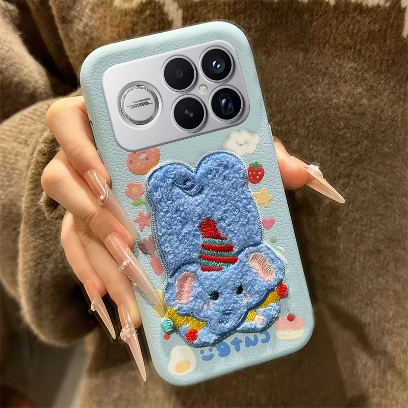 大象西高地小狗适用小米红米k90promax手机壳k80pro刺绣k70秋冬季k60por卡通k50立体k40皮纹k30i仿皮redmi软p - 图2